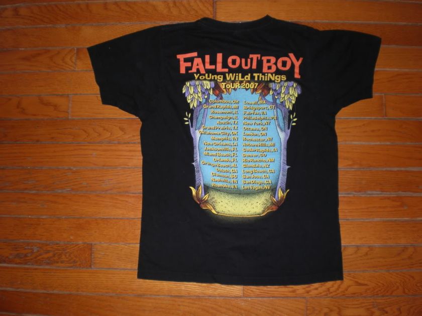 FALL OUT BOY BAND BLACK T SHIRT SIZE SMALL 2007 TOUR  