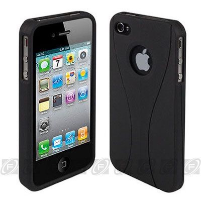 iPhone 4S White Hard Back Case Cover with Rotating Belt Clip Kickstand 