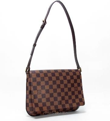 Authentic LOUIS VUITTON Damier Musette Tango Bag w/ Receipt, Rarely 