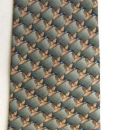 THE NATURE CONSERVANCY MALLARD GREEN GOLD SILK NECK TIE  