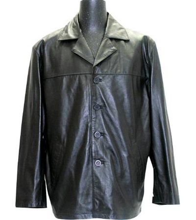 MICHAEL MICHELLE MENS FOUR BUTTON LEATHER JACKET 0102  