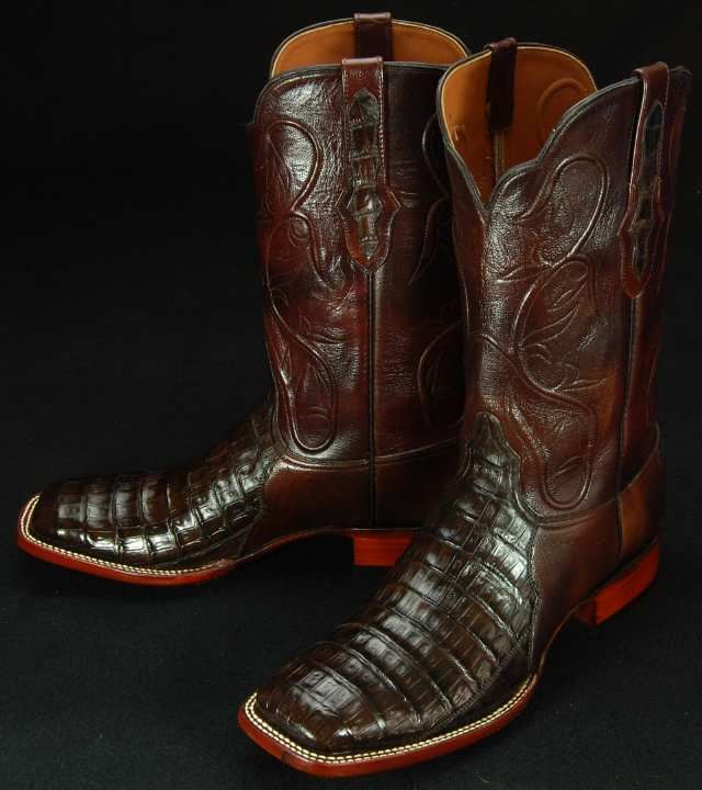 C146 BLACK JACK Crocodile Cowboy Boots 