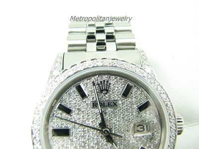 ROLEX MEN DATEJUST WITH STEEL DIAMOND CASE,18K WHITE GOLD DIAMOND 