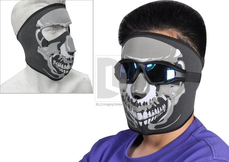 BIKER NEOPRENE GHOST SKULL warm FULL FACE MASK DH077  