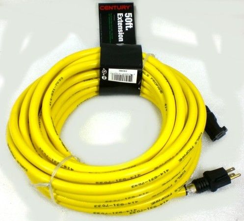 50 PRO POWER EXTENSION CORD YELLOW 10/3 SJTW 15A 125V 50 Feet BRAND 