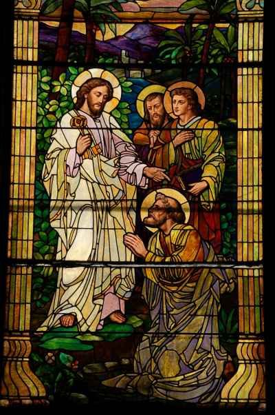 100 year old Stained Glass Window, Tiffany style, #1  