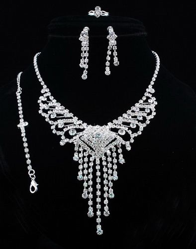 6sets rinestone jewelry set party wholesale necklace&bracklace 