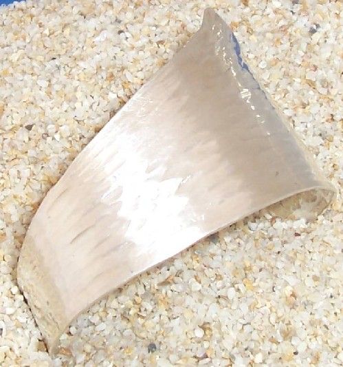 Wide Artisan Textured Sterling Cuff Bracelet 27 grams  