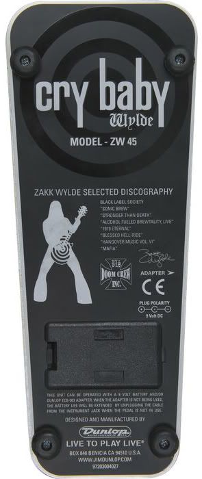 Dunlop Zakk Wylde Signature Wah Wah Pedal ZW 45 ZW45  