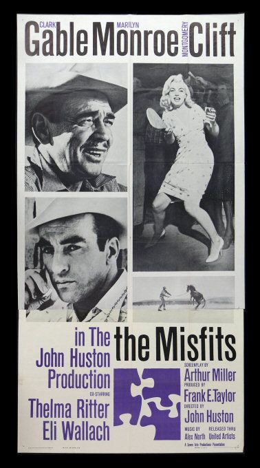 THE MISFITS * MARILYN MONROE MOVIE POSTER CLARK GABLE  