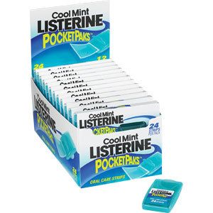 12X24= 288 STRIPS Listerine Cool Mint Pocket Paks  