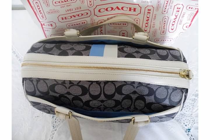 NWT Coach Heritage Stripe Satchel Bag Tote F13190  