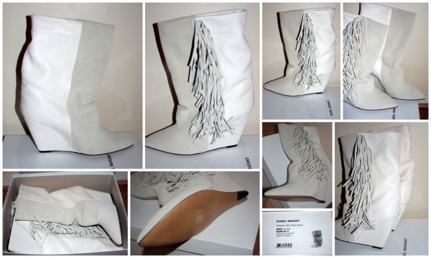 SOLD OUT FALL 2011 ISABEL MARANT MONY White Fringed Boots Size 41 