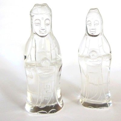 QUARTZ KWAN YIN 2.2 Clear Goddess Figurine Quan 01  