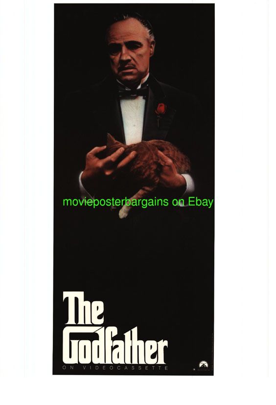 THE GODFATHER MOVIE POSTER R1991 MINT ORIGINAL VDP 17x38 AL PACINO 