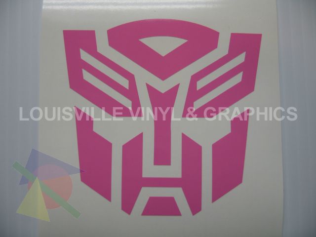 Soft Pink Transformers Autobot Classic Decal  