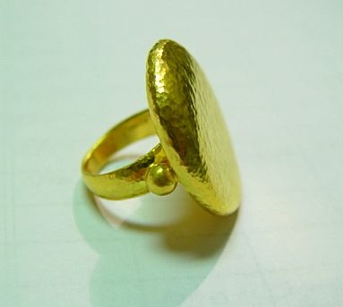 GURHAN  24k. Gold Pebble Ring  