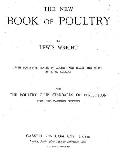 the new book of poultry by lewis wright with forty five plates in 