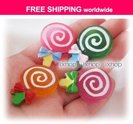 14 pcs Lollipop Resin Flatback Cabochon 6005 0240  