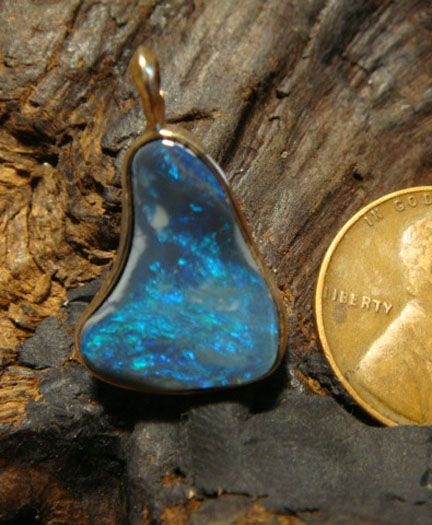 RIDGE OPAL PENDANT TOP GEM 14KT GOLD STUNNING COLORS  