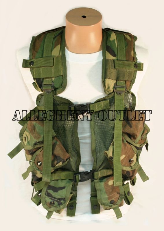 ASSAULT VEST TACTICAL LOAD BEARING WOODLAND LBV USMC USAF ARMY (Made 