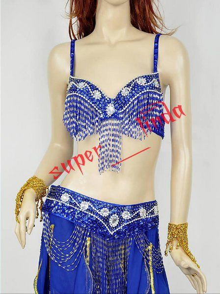 Hot Quality belly dance 2 pics costume bra&belt 6 color  