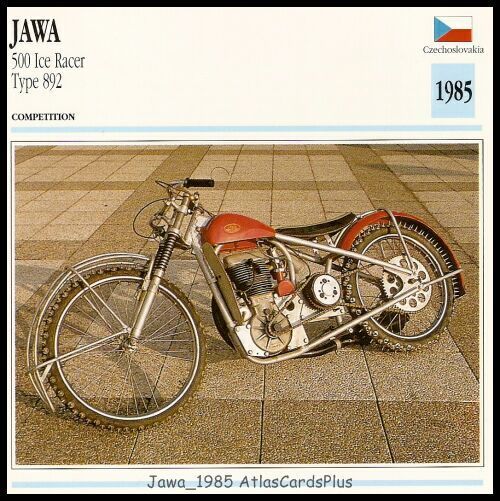 Motorcycle Card 1985 Jawa 500 Speedway Ice Racer CRAZY  