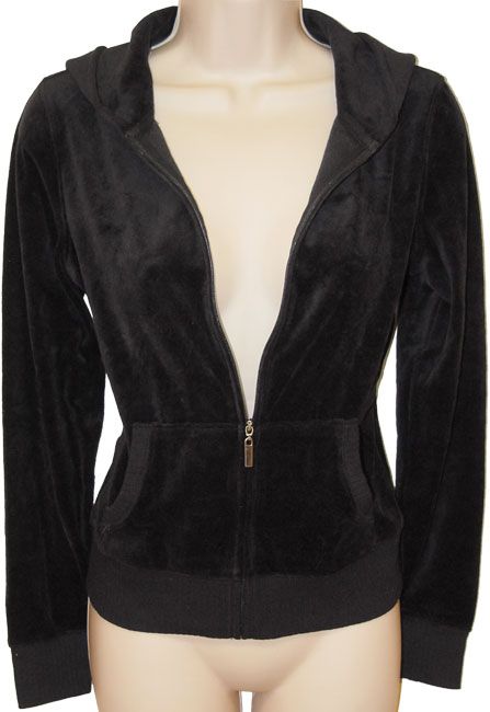   Victoria Secret Plush Lush Velour Hoodie Hooded Jacket 262 361 Black