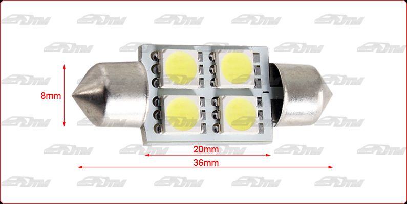 socket festoon length 36mm number of led 4 color white