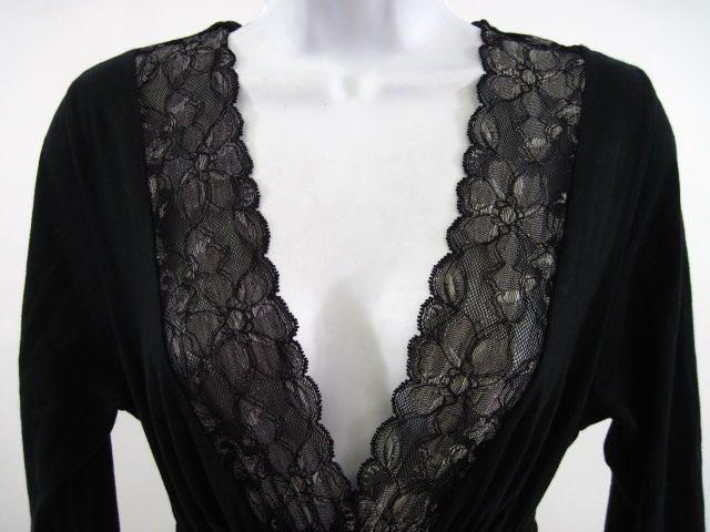 WOO Black 3/4 Sleeve Lace Dress Sz 2  