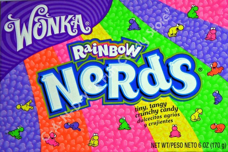 WONKA RAINBOW NERDS CANDY   6oz LARGE Theater Size Box  