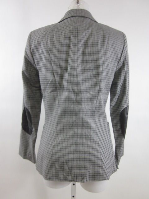 WOMYN Black Plaid East Village Elbow Patch Blazer Sz 2  