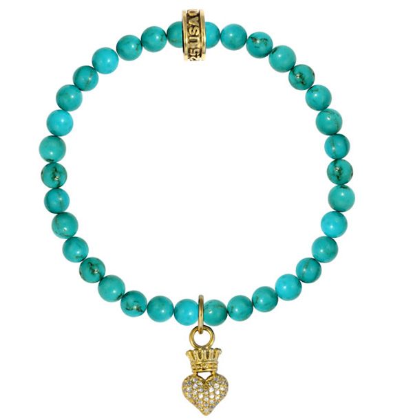 King QUEEN Baby Studio Turquoise bead bracelet 18K  