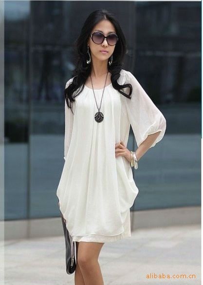 Fashion Women Lady Graceful Gentle Womanly Chiffon Sleeve Show Thin 