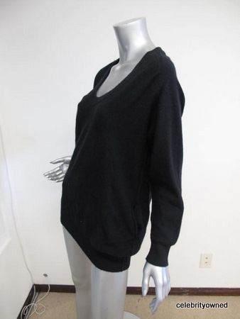 See BY Chloe Black Long Sleeve Scoop Neck Ribbed Trim Sweater  