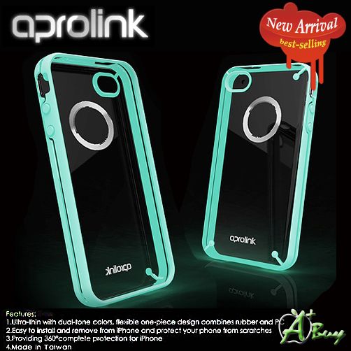 Aprolink Luminous iPhone 4 4S Hard Case + Picture Frame *Lum/ Gray