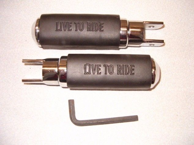 Live to Ride Custom Footpegs for Harley Choppers NEW  