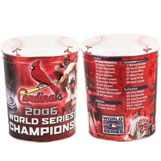 ST. LOUIS CARDINALS ~ Metal 3 Gallon Popcorn Gift Tin ~ 2006 World 