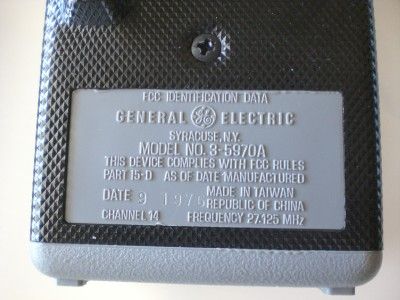 GE HANDHELD 3 5970 (Repair or Parts) 2 CHANNEL CITIZENS BAND 