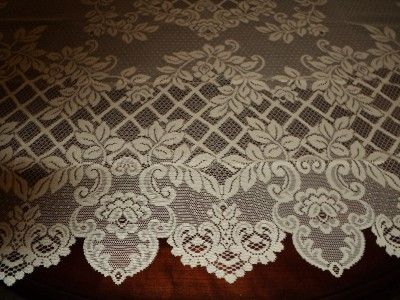 Sheer Ivory Wild Rose Lace Tablecloth 53 x 68 NEW Made in NC, USA 