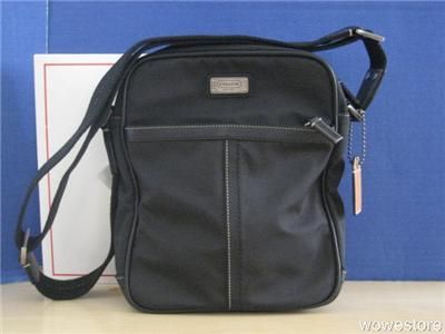 NWT Coach #70016 Transatlantic Nylon Messenger Flight Bag Black  