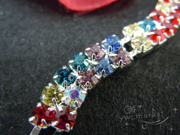 one yard colourful costume applique rhinestone trims A058  