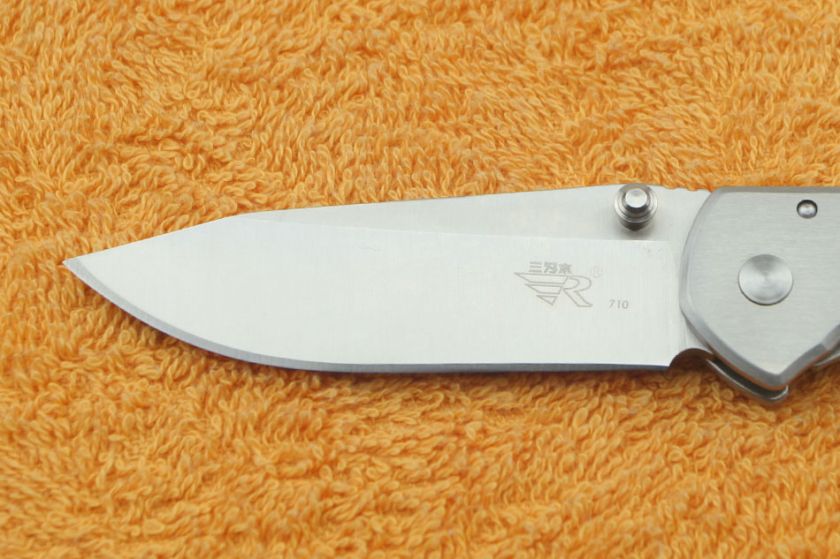 SANRENMU SRM Silver Color 8Cr13MoV Stainless Steel Monolock Folding 