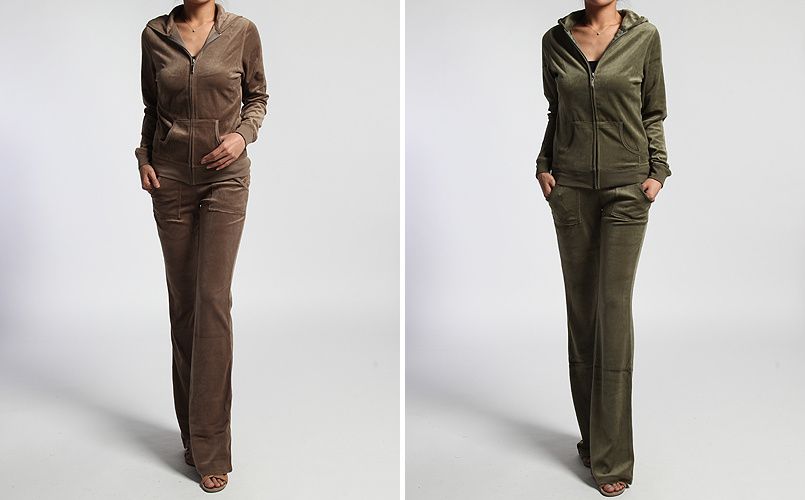 MOGAN Girls Woman Velour Tracksuit Jacket Pants 5COLORS  