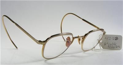   LINER 10/12K GOLD VINTAGE WIRE RIM EYEGLASS FRAMES USA / ABC PAN AM TV