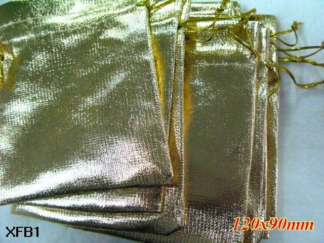 Gold/Silver Foil Wholesale Wedding Jewelery Gift Bags Pouch 12x9cm/3 