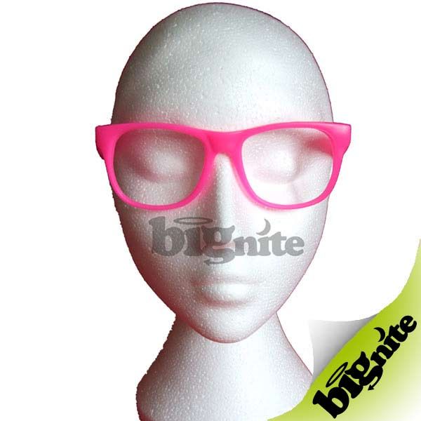 NEON PINK GEEK CHIC NERD FANCY DRESS GLASSES FRAMES  