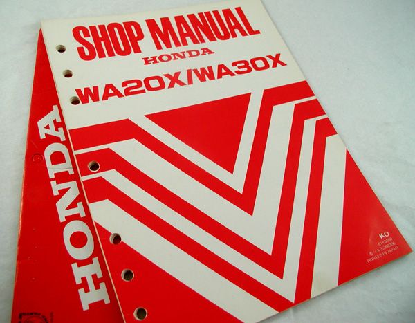 HONDA WA20X WA30X WATER PUMP SHOP SERVICE REPAIR MANUAL  