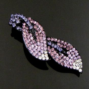 ADDL Item , 1 pc rhinestone crystal leaf hair barrette 