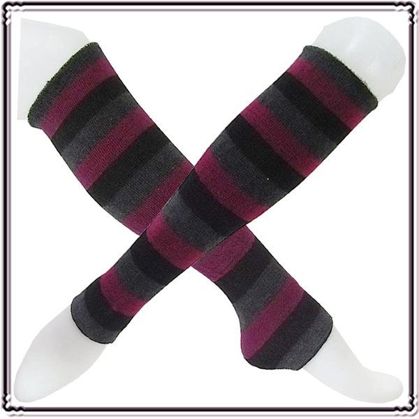 style striped thick towel leg warmers/footless  